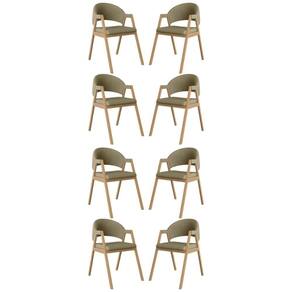 Kit 8 Cadeiras Para Mesa De Jantar Moderna Linho Balaqui Bege