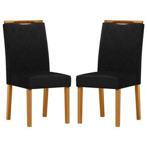 Cadeira Para Mesa De Jantar Sarah Kit 2 Peças Ype Veludo Preto - New Ceval