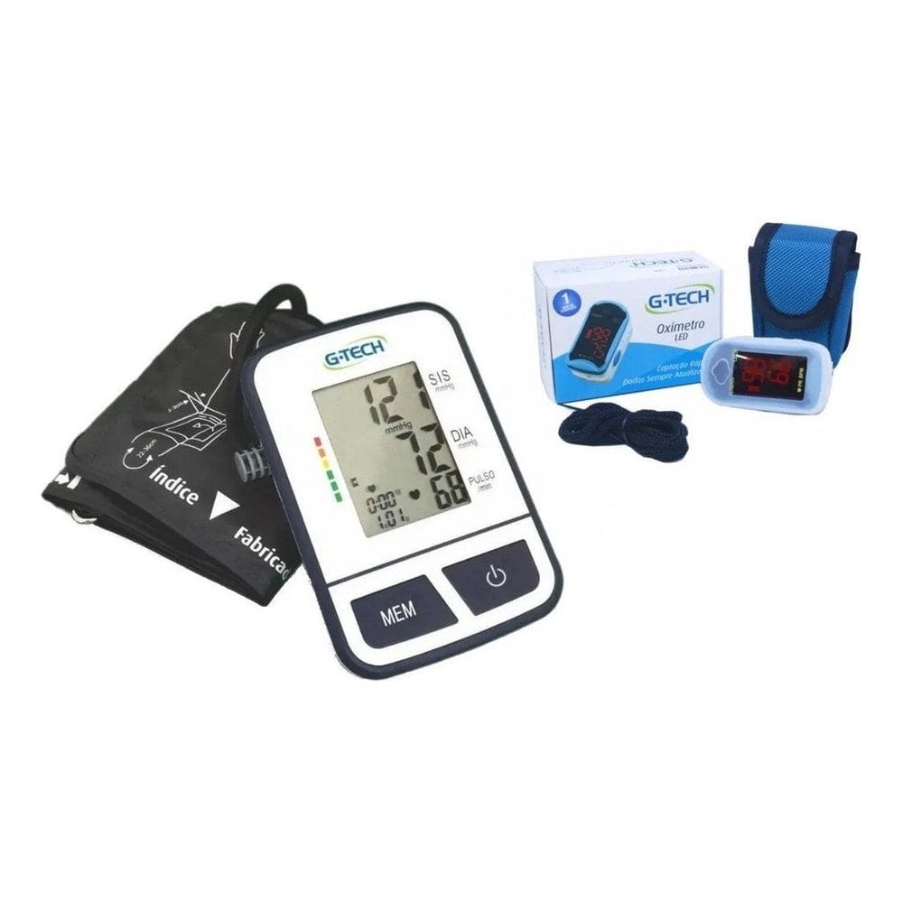 Aparelho De Medir Pressão De Braço + Oximetro G-tech