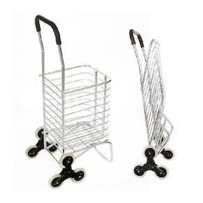 Carrinho Dobravel De Aluminio 6 Rodas Sobe Escada Compras