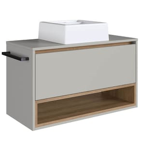 Gabinete De Banheiro Com Cuba 01 PT 80cm Mell Arenas PRODDY