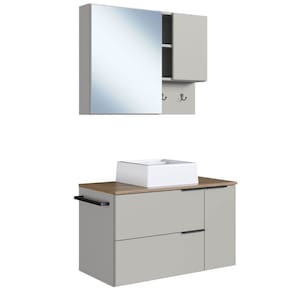 Conjunto Gabinete com Cuba e Espelheira 80cm Mell Arenas PRODDY
