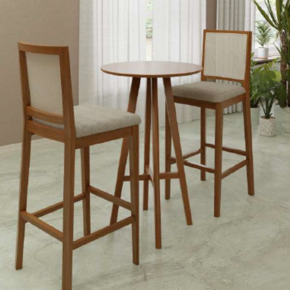 Kit Mesa Bistrô com 2 Banquetas Sila Mel