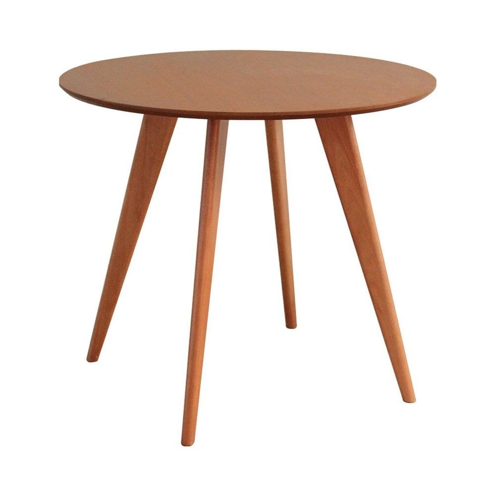 Mesa de Jantar Redonda Quatro Pés Zara em Madeira Maciça - 108 Cm Amadeirado