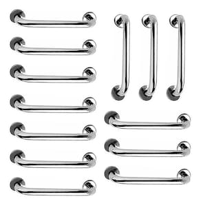 Barra de Apoio Inox 40cm Kit 13 Unidades Idoso Deficiente Cadeirante Banheiro Box Suporte Escada Corrimao Segurança Resistente Acessibilidade