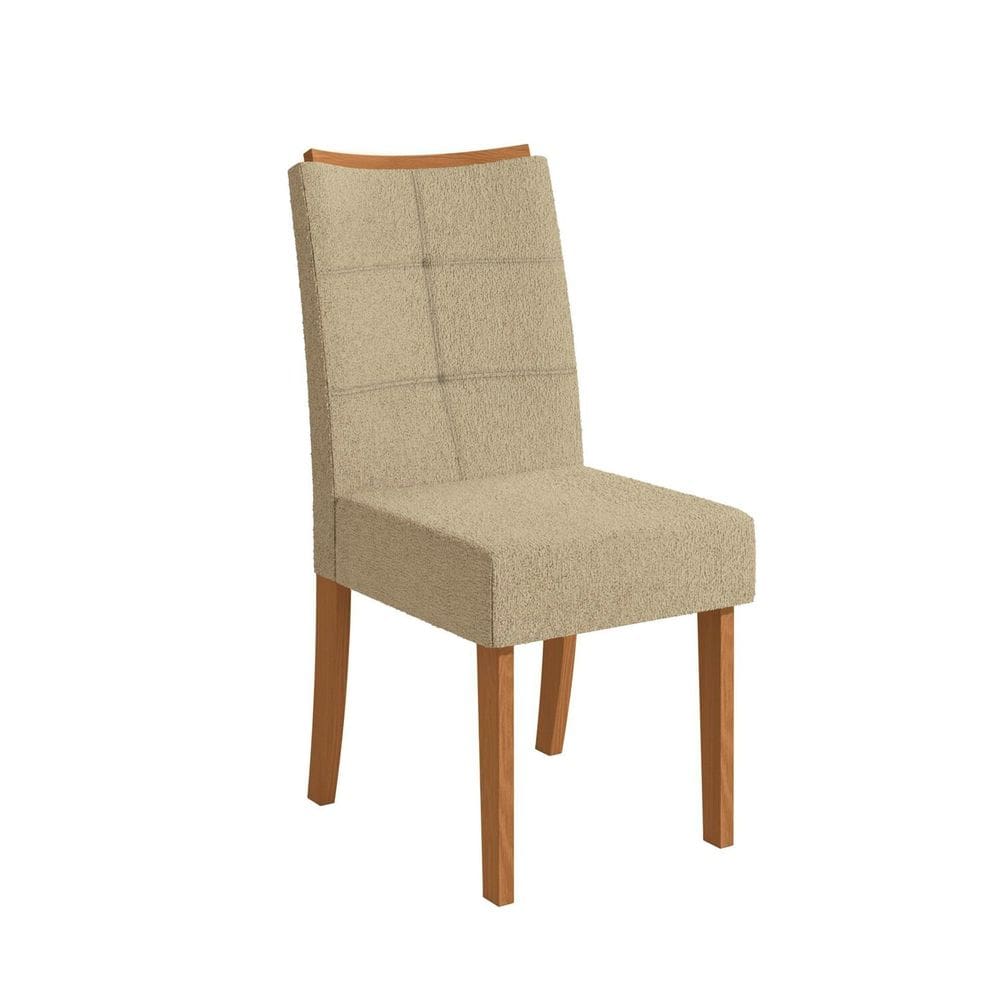 Conjunto 2 Cadeiras para Sala de Jantar Cad162 Canela/Bege