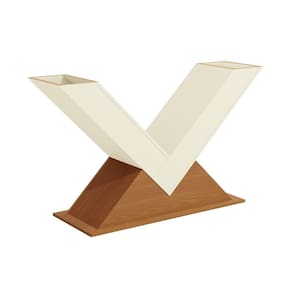 Base Amora para Mesa de Jantar de Madeira Canela/Off Withe