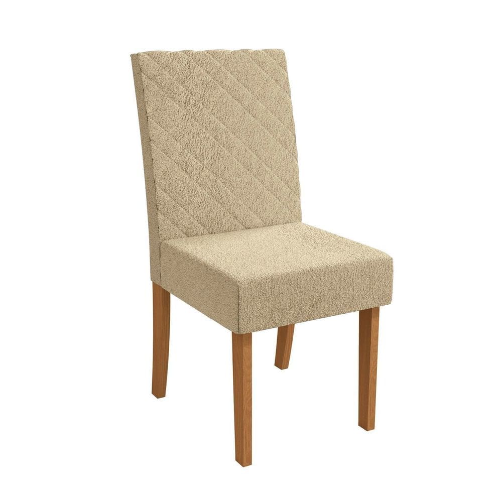 Conjunto 2 Cadeiras para Sala de Jantar Cad133 Canela/ Bege