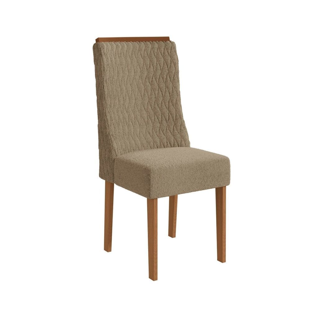 Conjunto 2 Cadeiras para Sala de Jantar Cad158 Canela/Cinza
