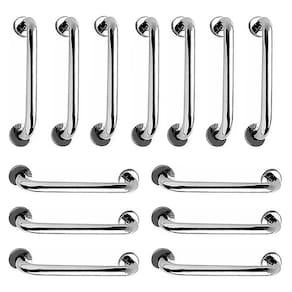 Barra de Apoio 40cm Aço Inox Kit 13 Unidades Banheiro Box Deficiente Cadeirante Idoso Acessibilidade Suporte Corrimao Escada Segurança