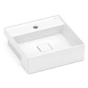 Cuba de Semi Encaixe 400x400mm com Mesa T10 Roca Branco