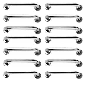 Barra de Apoio Inox 40cm Kit 14 Unidades Idoso Deficiente Banheiro Box Quarto Corrimao Escada Segurança Acessibilidade Resistente Suporte