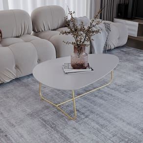 Mesa de Centro Trude Organica 35cm X 90cm X 60cm FENDY / DOURADO