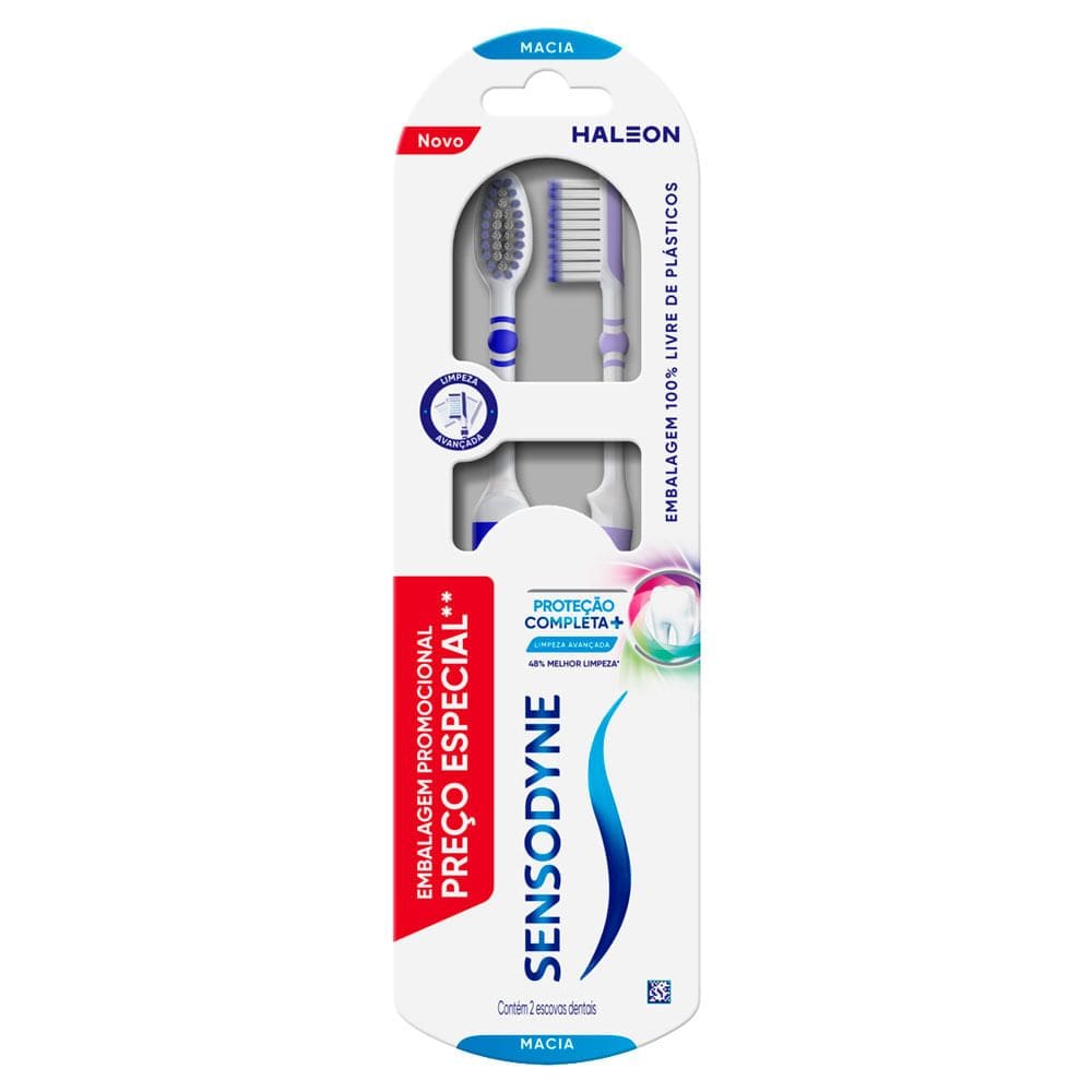 Escova Dental Sensodyne Proteção Completa Macia 2 Unidades