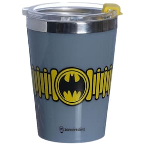 Copo Batman Logo Quente Gelado 300ml Com Tampa Oficial DC Comics