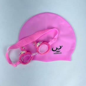 Kit De Natação Com Touca De Silicone E óculos Para Crianças Menino Ou Menina Personagem cisne