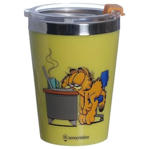 Copo Garfield Quente Gelado 300ml Com Tampa Oficial Nickelodeon