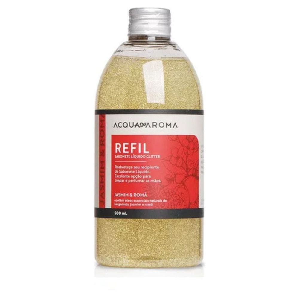 Sabonete Líquido Dia a Dia Refil 500ml Glitter Jasmim e Romã - Acqua Aroma