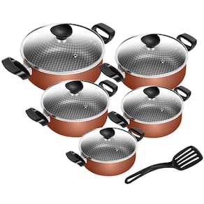 Conjunto De Panelas Antiaderente Cobre Spesso Caçarola 5 Peças Patolux