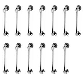 Barra de Apoio 40cm Inox Kit 13 Unidades Banheiro Box Idoso Cadeirante Deficiente Acessibilidade Suporte Corrimao Segurança
