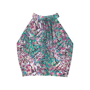 Blusa Feminina Cavada Cropped Tule Estampada
