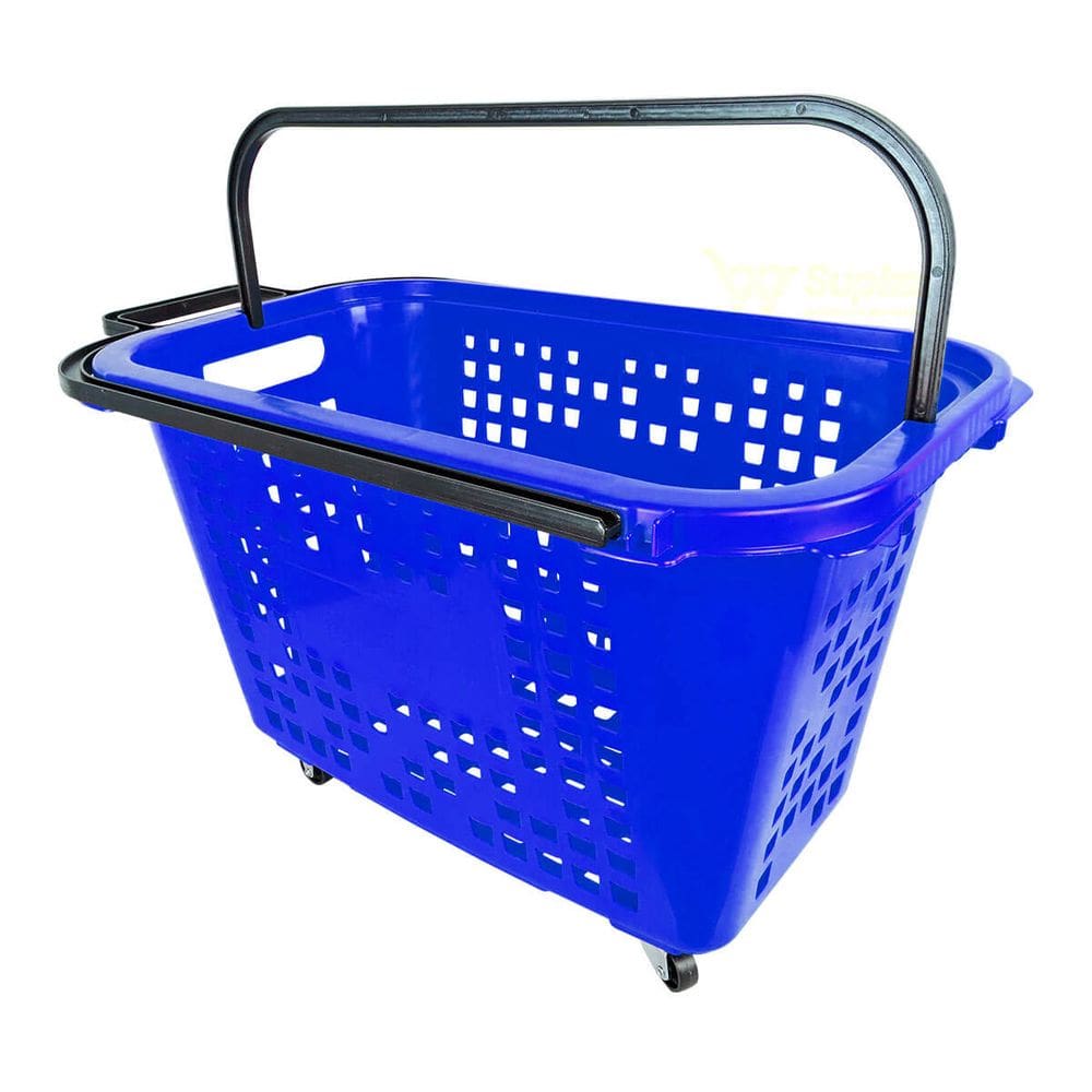 Cesta De Compras Com Rodas 40L Azul