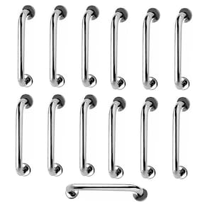 Barra de Apoio 40cm Inox Kit 13 Unidades Idoso Banheiro Box Gestante Cadeirante Casa Suporte Corrimao Escada Segurança Resistente Acessibilidade