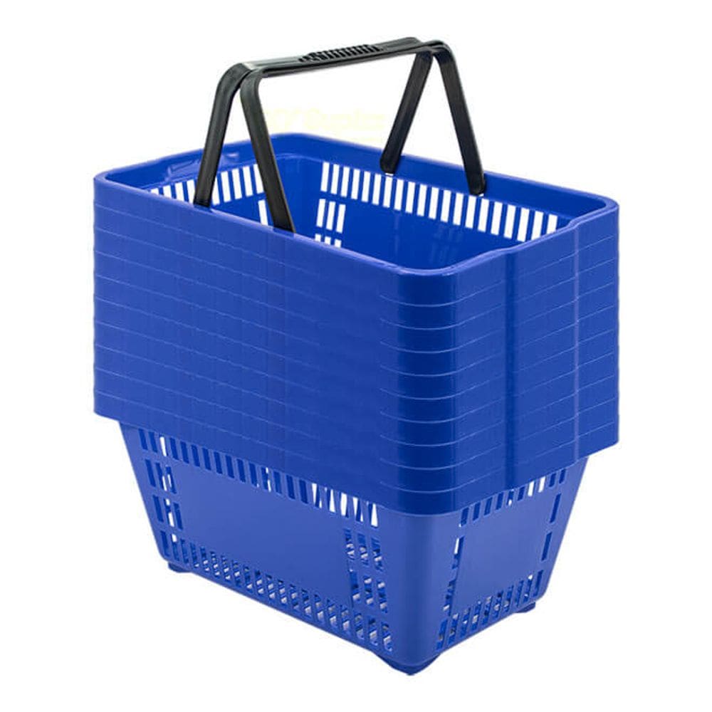 Kit 10 Cestas De Compras Plástica 16L Azul