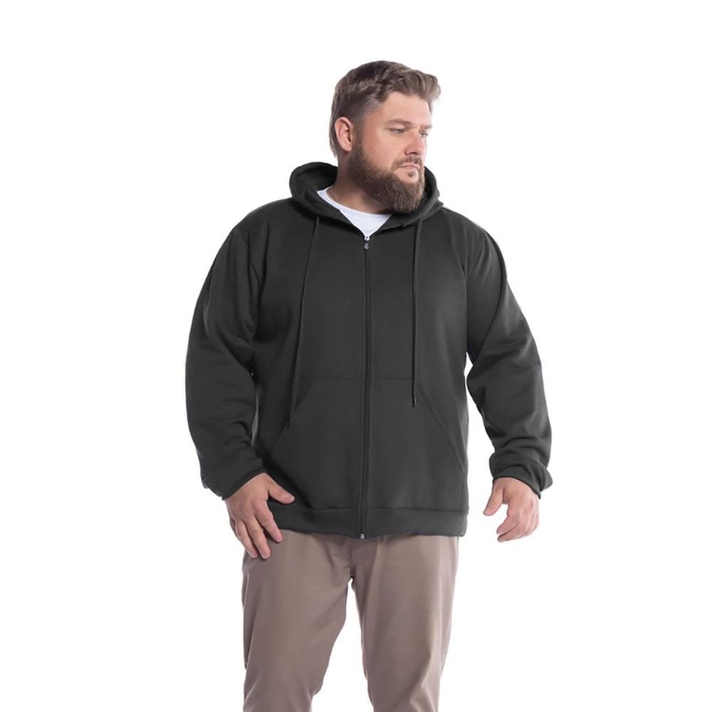 Jaqueta Masculina Moletom Básica Plus Size