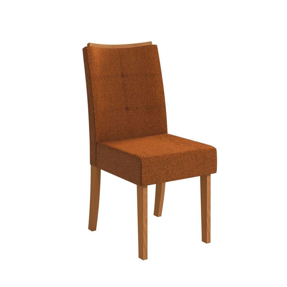 Conjunto 2 Cadeiras para Sala de Jantar Cad162 Canela/Terracota