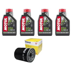 KIT 3X ÓLEOS MOTUL 5100 10W-30 1Litro 4 Tempos + 1 Filtro Mahle OC1019 HONDA NC 750 2015 a 2025