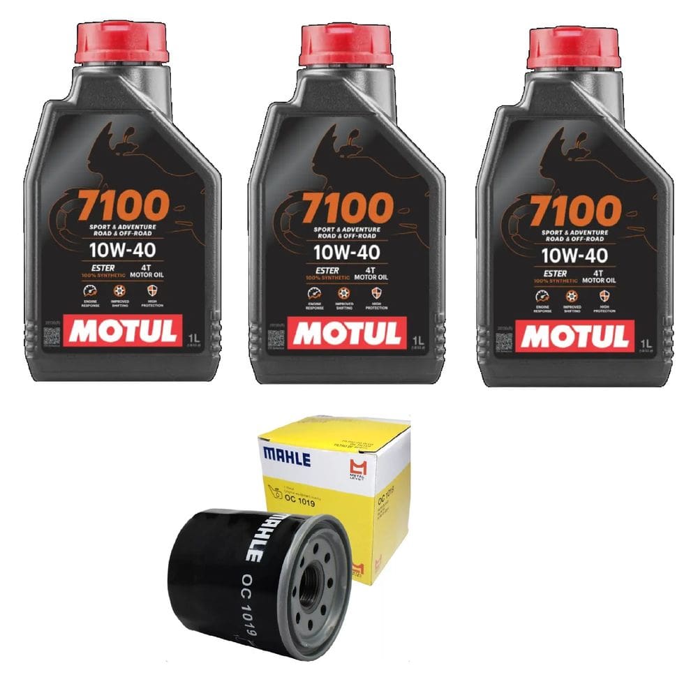 Troca Óleo Moto 3 Motul 7100 10W40 4T 1L + 1 Filtro Mahle ( Kit Xj6 )