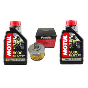 Kit TROCA ÓLEO 2X MOTUL 5000 20W-50 4T 1L + 1 Filtro FILTRAN CROSSER 150 FAZER 150 FACTOR 150-125