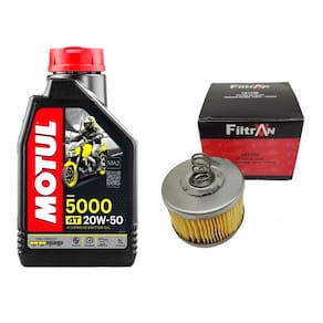 Kit Troca Óleo Motul 5000 20W50 4T 1L 1021 + 1 Filtro Crosser 150 Fazer 150 Factor 150-125