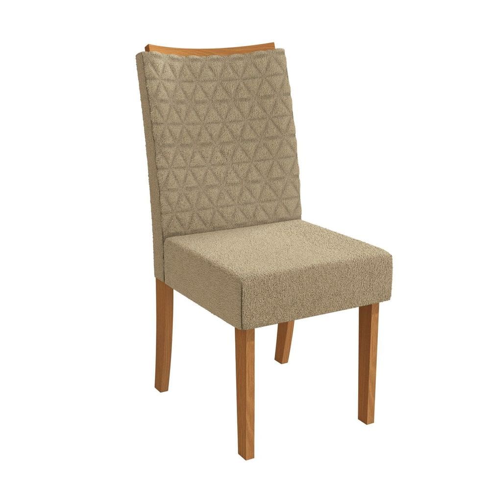 Conjunto 2 Cadeiras para Sala de Jantar Cad129 Canela/ Bege