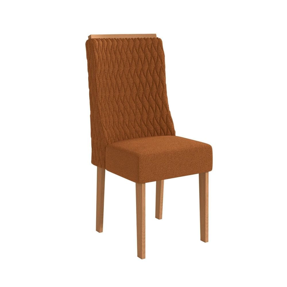 Conjunto 2 Cadeiras para Sala de Jantar Cad158 Canela/Terracota