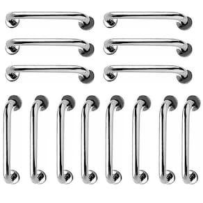 Barra de Apoio Alça Inox 40cm Kit 14 Unidades Banheiro Deficiente Acessibilidade Idoso Cadeirante Suporte Resistente Corrimao Escada
