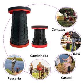 Banqueta Banco Retrátil Portátil Com Alça Telescópia Camping Pesca