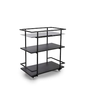 Carrinho Organizador Bar Frame Preto rodinhas 79x70x40 Forma