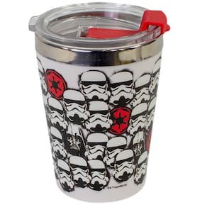 Copo Darth Vader e Stormtrooper Quente Gelado 300ml Com Tampa Oficial Star Wars