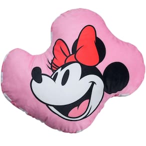 Almofada 3D Rosto Minnie Mouse Aveludada 38x35cm Oficial Disney