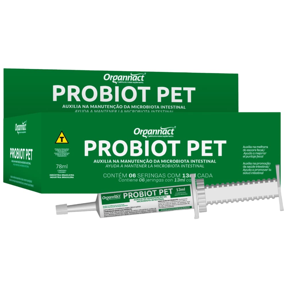 Suplemento Vitamínico Probiot Pet 1 Seringa 13ml - Organnact