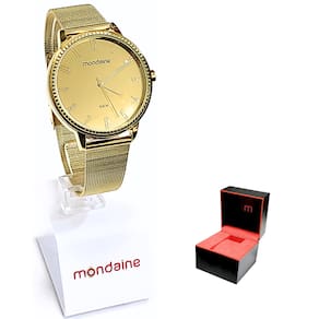 Relógio Mondaine Feminino Analógico Espelhado Dourado 32283LPMVDE1