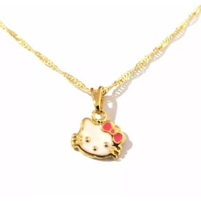 Colar Cordão Gargantilha Hello Kit Folheado 18k