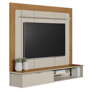 Painel Para TV Suspenso 65 Pol 182cm Santiago L06 Nature/Off - Mpozenato
