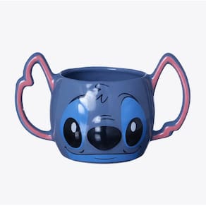 Caneca 450ml 3d Stitch Ohana Alça Dupla