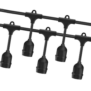 Varal de Luzes 10 Metros Extensivel 10 Bocais Luz Lampada Decoraçao Iluminada Luxo Festa Evento