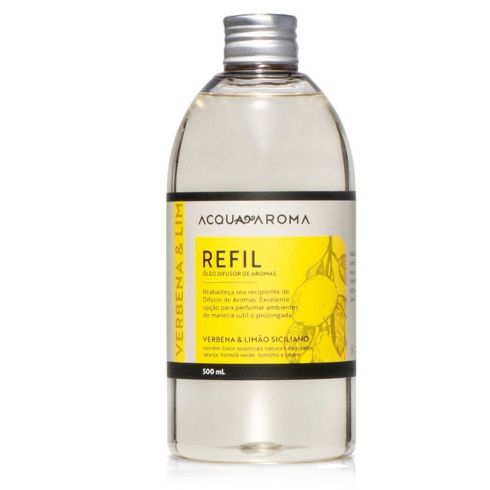 Difusor Varetas Dia a Dia Refil 500ml Verbena e Limão Siciliano - Acqua Aroma