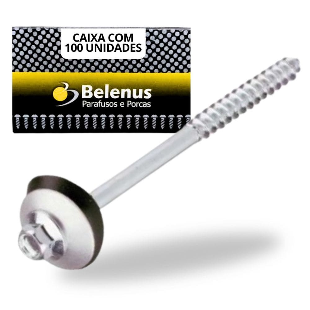 100 Parafusos Sextavado Auto Atarraxante 110x7,9mm Belenus
