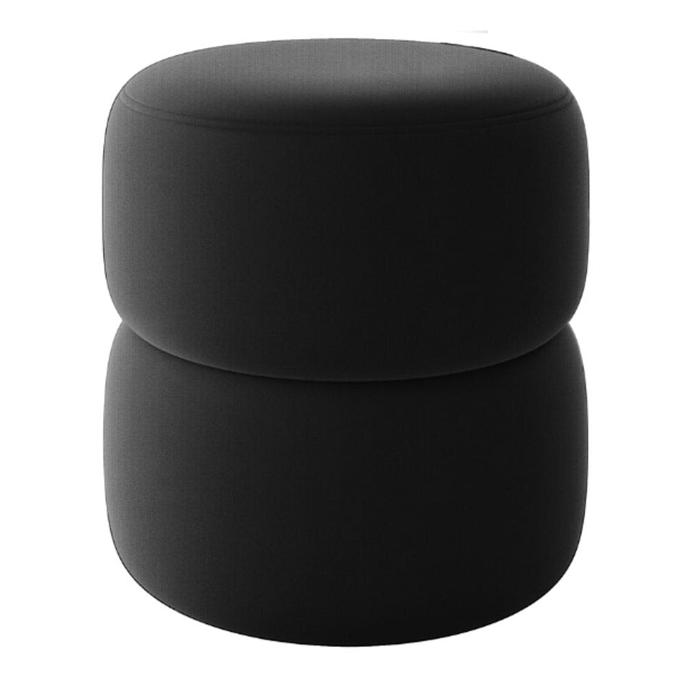 Puff Decorativo Orgânico Living Yaris Veludo Preto - Desk Design